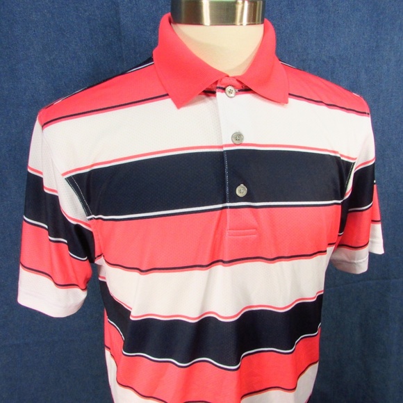 Pro Tour Mens Golf Polo Shirt Sz S Pink White Blue - Picture 2 of 7